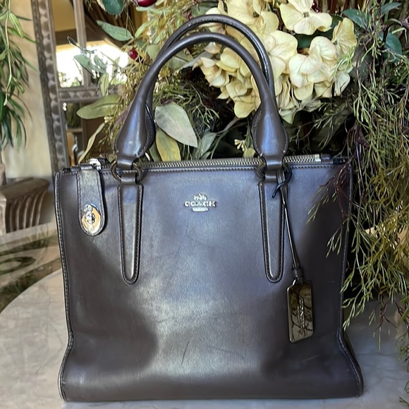 Coach Handbags - Coach Crosby Smooth Leather Mink Bag brown